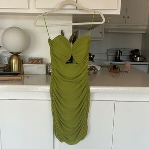Fashion Nova Strapless Lime Green Dress
